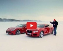 Okršaj na ledu: Ferrari FF vs. Bentley Continental V8