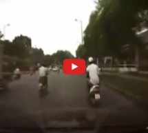 Video: Lopovi na skuterima mu ukrali retrovizore a on ih pregazio Mercedesom