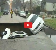 Video: Nasred ceste otvorila se rupa i progutala tri automobila