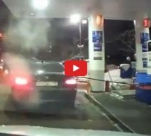 Video: Djevojka u BMW-u pokušala da odveze čitavu benzinsku pumpu sa sobom