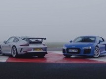 Audi R8 protiv modela Porsche 911 GT3 na mokroj stazi (VIDEO)