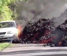 NIŠTA DOBRO: Što se dogodi kad užarena lava naleti na parkirani automobil? (VIDEO)