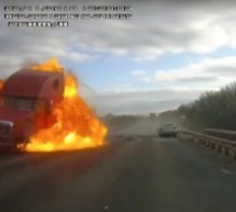 KAO IZ HOLIVUDA: Kamion eksplodirao nakon sudara! (VIDEO)
